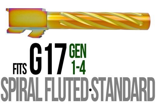 Fits Glock 17 9mm Match Thick Spiral Fluted Barrel Threaded in Chameleon