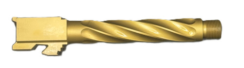 Fits Glock 19 9mm Match Chunky Spiral Fluted Barrel Threaded in Gold