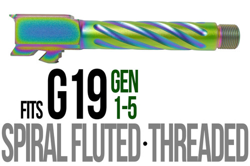 Fits Glock 19 9mm Match Straight Fluted Barrel Threaded in Radio Active
