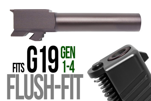Fits Glock 19 9mm Match Thick Spiral Fluted Barrel Threaded in Plum