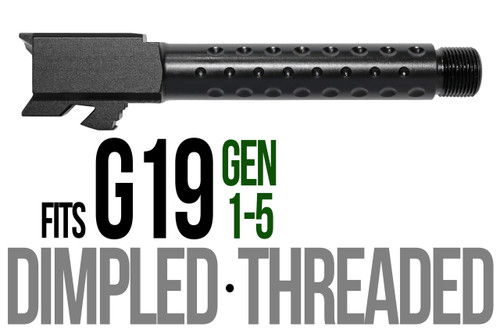 Fits Glock 19 9mm Match Thick Spiral Fluted Barrel Threaded