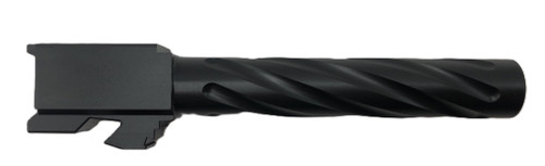 Fits Glock 19 9mm Match Thin Spiral Fluted Threaded Barrel in Black - Polymer80 Shop