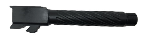 Fits Glock 19 9mm Match Thin Spiral Fluted Barrel in Black - Polymer80 Shop