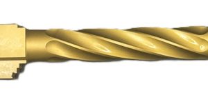 Fits Glock 19 9mm Match Chunky Spiral Fluted Barrel Threaded in Gold - Polymer80 Shop