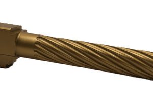 Fits Glock 17 9mm Match 5 Sided Flat Fluted Threaded Barrel in Gold - Polymer80 Shop