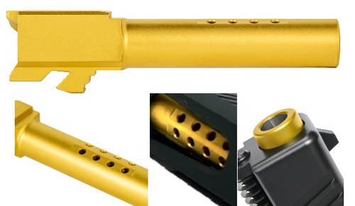 Fits Glock 19 9mm Ported Threaded Barrel in Gold - Polymer80 Shop