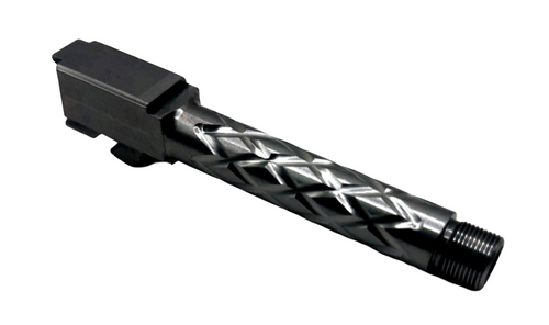 Fits Glock 19 9mm Match Diamond Weave Fluted Barrel Naked Stainless Steel - Polymer80 Shop