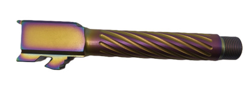 Fits Glock 17 9mm Match Thick Spiral Fluted Barrel in Plum - Polymer80 Shop