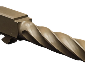 Fits Glock 19 9mm Match Chunky Spiral Fluted Barrel Threaded in Dark Earth - Polymer80 Shop