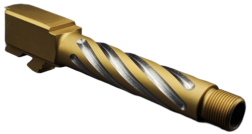Fits Glock 19 9mm Match Thin Spiral Barrel Threaded 2 Tone in Gold - Polymer80 Shop