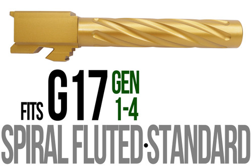 Fits Glock 17 9mm Match Straight Fluted Barrel in Gold - Polymer80 Shop