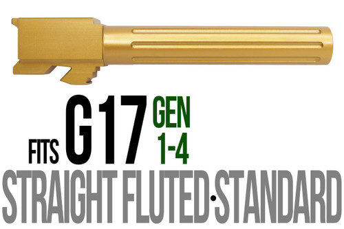 Fits Glock 17 9mm Match Straight Fluted Barrel Threaded in Gold - Polymer80 Shop