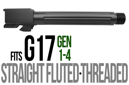 Fits Glock 17 9mm Match Thick Spiral Fluted Barrel Threaded in Black - Polymer80 Shop