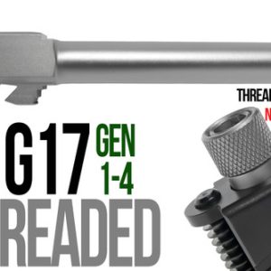 Fits Glock 19 9mm Match 5 Sided Flat Fluted Threaded Barrel in Flat Gray - Polymer80 Shop