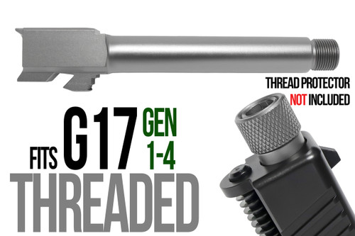 Fits Glock 19 9mm Match 5 Sided Flat Fluted Threaded Barrel in Flat Gray - Polymer80 Shop