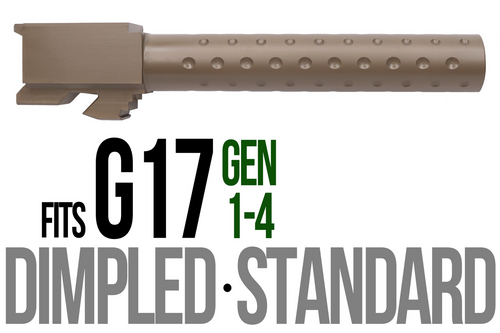 Fits Glock 17 9mm Match Golf Ball Dimpled Barrel Threaded in Dark Earth - Polymer80 Shop