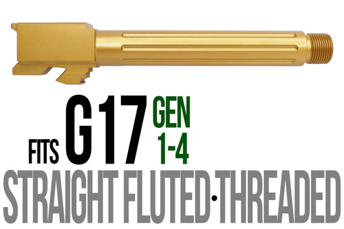Fits Glock 17 9mm Match 5 Sided Flat Fluted Threaded Barrel in Plum - Polymer80 Shop