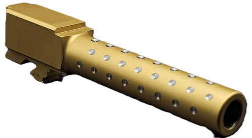 Fits Glock 19 9mm Match Diamond Weave Barrel 2 Tone in Gold - Polymer80 Shop