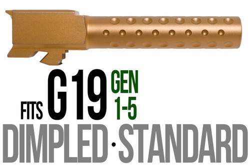 Fits Glock 19 9mm Match 5 Sided Flat Fluted Barrel Threaded in Copper - Polymer80 Shop
