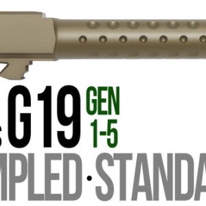 Fits Glock 19 9mm Match 5 Sided Flat Fluted Barrel in Dark Earth - Polymer80 Shop