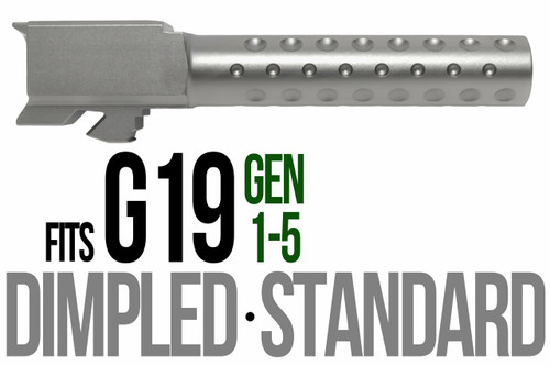 Fits Glock 19 9mm Match Straight Fluted Barrel Threaded in Flat Gray - Polymer80 Shop