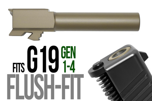 Fits Glock 19 9mm Match Straight Fluted Barrel in Dark Earth - Polymer80 Shop