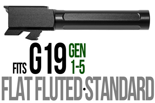 Fits Glock 19 9mm Match 5 Sided Flat Fluted Threaded Barrel - Polymer80 Shop