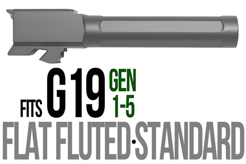 Fits Glock 17 9mm Match 5 Sided Flat Fluted Threaded Barrel in Flat Gray - Polymer80 Shop