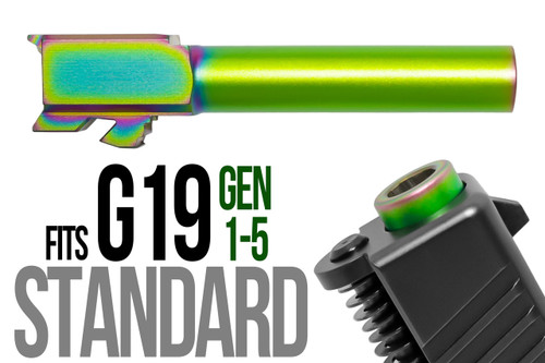 Fits Glock 19 9mm Match Golf Ball Dimpled Barrel Threaded in Chameleon - Polymer80 Shop