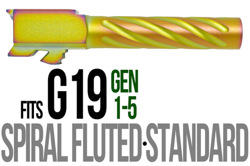 Fits Glock 19 9mm Match 5 Sided Flat Fluted Barrel in Chameleon - Polymer80 Shop