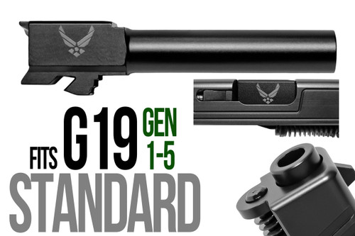 Air Force Logo Combat Armory barrel Fits Glock 19 9mm Flush Fit Barrel - Polymer80 Shop