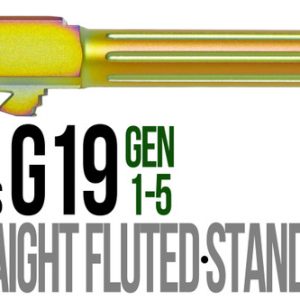 Fits Glock 19 9mm Match Straight Fluted Barrel in Gold - Polymer80 Shop