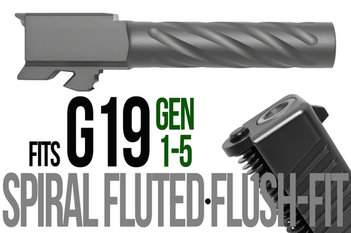 Fits Glock 19 9mm Thick Spiral Flush Fit Barrel in Dark Earth - Polymer80 Shop