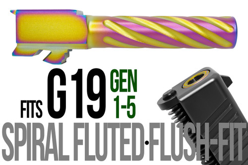 Fits Glock 17 9mm Match Thin Spiral Fluted Barrel in Radio Active - Polymer80 Shop