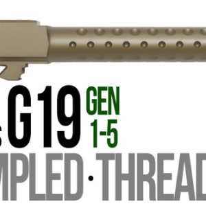 Fits Glock 19 9mm Match 5 Sided Flat Fluted Barrel Threaded in Dark Earth - Polymer80 Shop