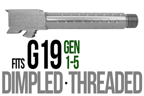 Fits Glock 17 9mm Match Golf Ball Dimpled Barrel Threaded in Flat Gray - Polymer80 Shop