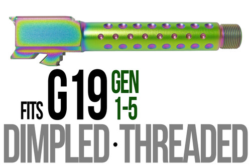 Fits Glock 19 9mm Match Thick Spiral Fluted Barrel Threaded in Radio Active - Polymer80 Shop
