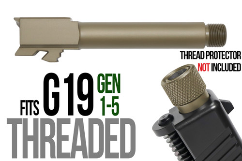 Fits Glock 19 New 9mm Match Grade Barrel Threaded in Copper - Polymer80 Shop