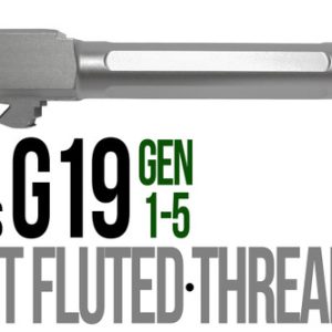 Fits Glock 19 9mm Match Thick Spiral Fluted Barrel Threaded in Flat Gray - Polymer80 Shop