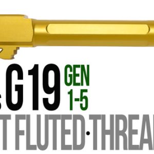 Fits Glock 19 9mm Match Straight Fluted Barrel Threaded in Gold - Polymer80 Shop