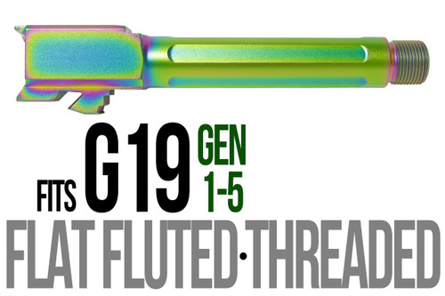 Fits Glock 19 9mm Match Grade Barrel Golf Ball Dimpled in Radio Active - Polymer80 Shop