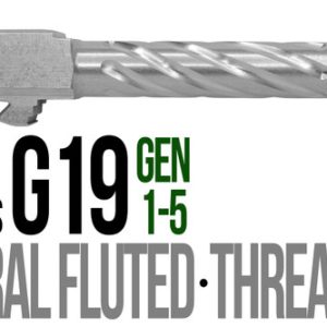 Fits Glock 19 9mm Match Thick Spiral Fluted Barrel Naked Stainless Steel - Polymer80 Shop
