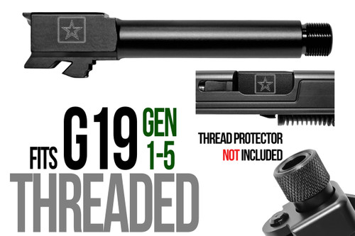 U.S Army Logo Star Combat Armory barrel Fits Glock 19 9mm Match Grade Barrel - Polymer80 Shop