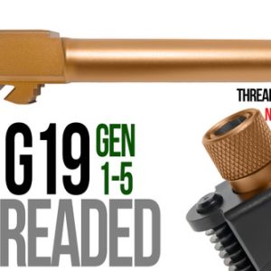 Fits Glock 19  9mm Match Grade Barrel threaded in Flat Gray - Polymer80 Shop