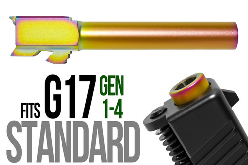 Fits Glock 19 9mm Match Thick Spiral Fluted Barrel Threaded in Gold - Polymer80 Shop