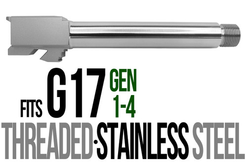 Fits Glock 17 Gen 1-4 9mm Barrel in Naked Stainless Steel - Polymer80 Shop