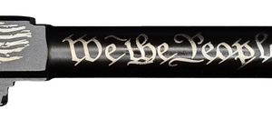 In God We Trust - Guns Are Just Backup Logo Combat Armory barrel Fits Glock 19 9mm Match Grade Barrel - Polymer80 Shop